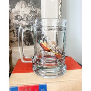Vintage Princess House Pheasant‎ Glass Beer Mug - 1970s